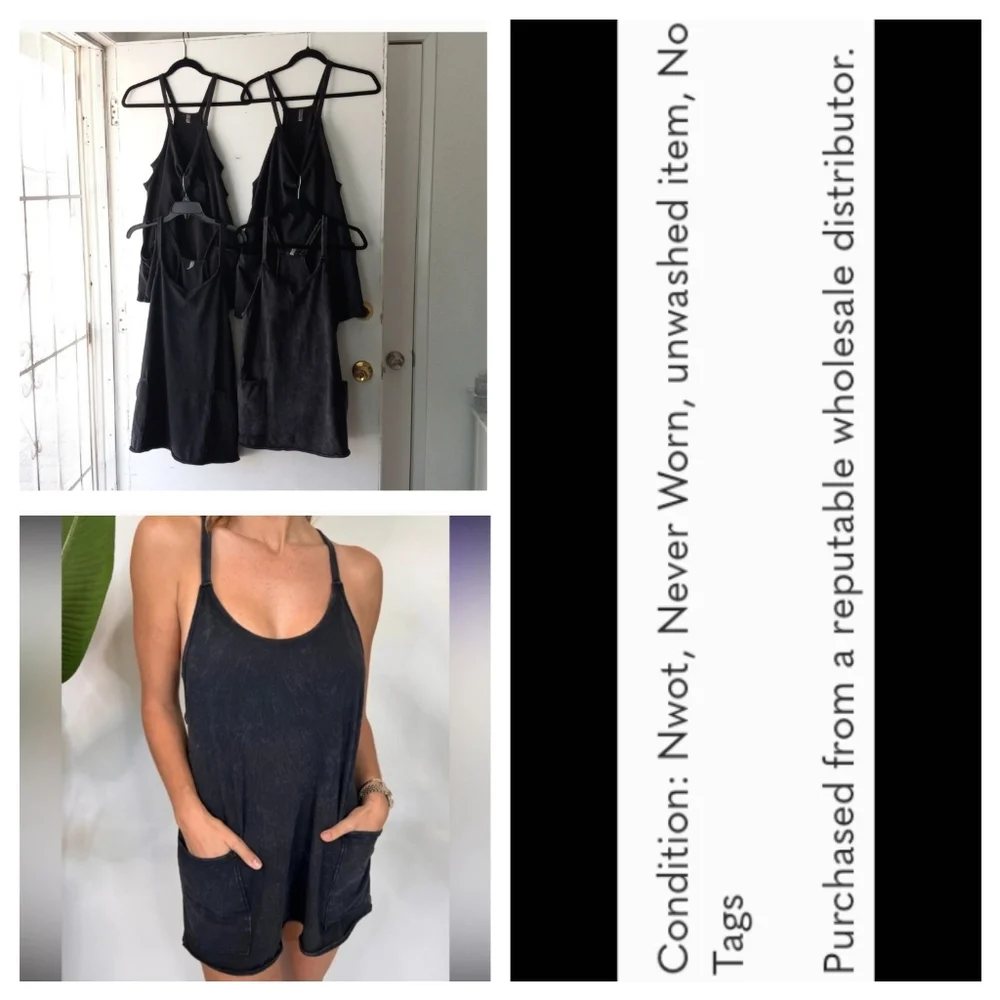 🔥 NWOT!! 🔥 Free People Hot Shot Mini Dress washed black Size S